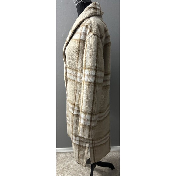 Old Navy Brown Plaid Wool Blend Shacket Womens XS Button Down Shirt Jacket - Picture 2 of 5